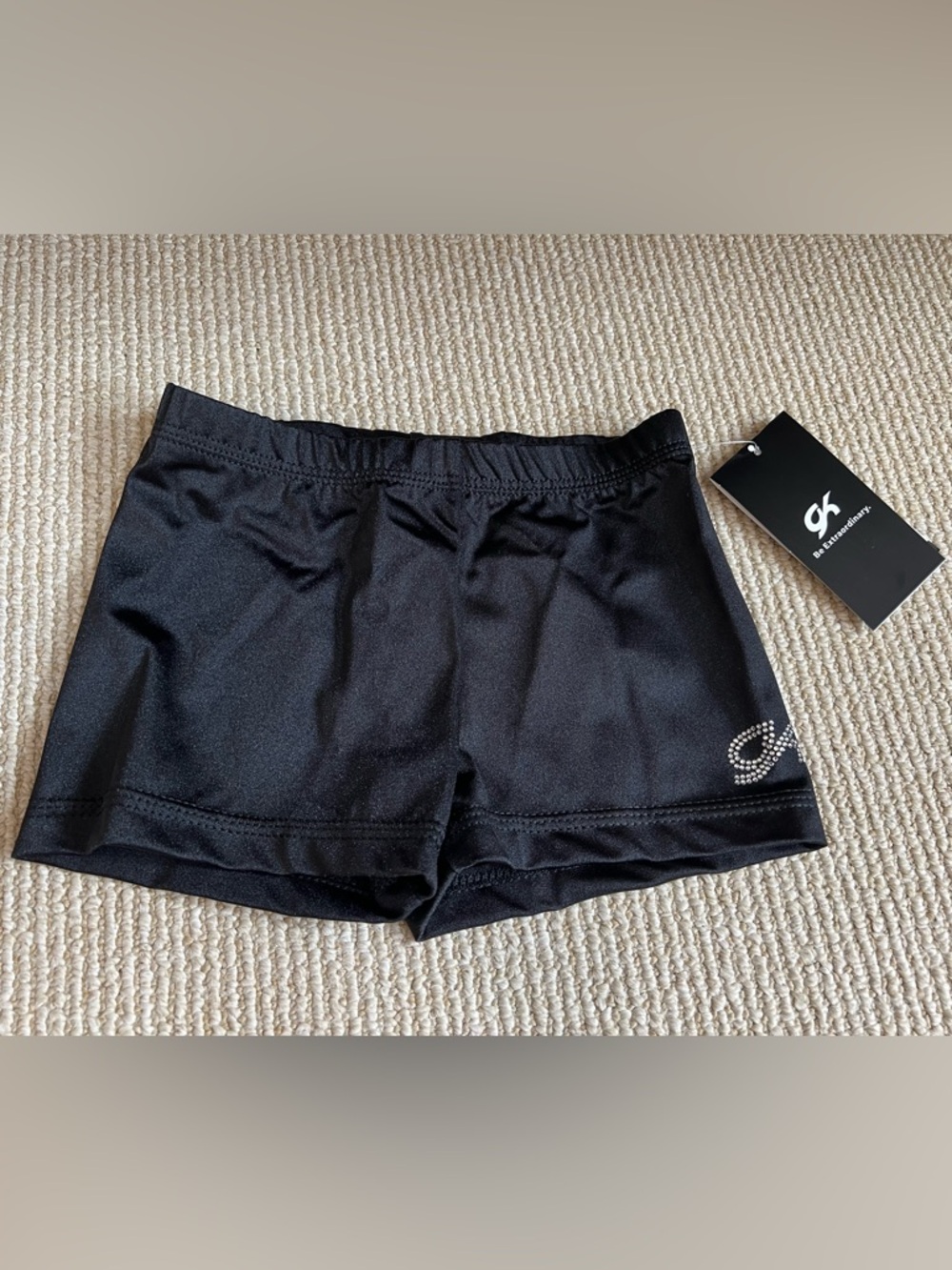 GK Jeweled Nylon/Spandex Gymnastics Dance Shorts - NWT